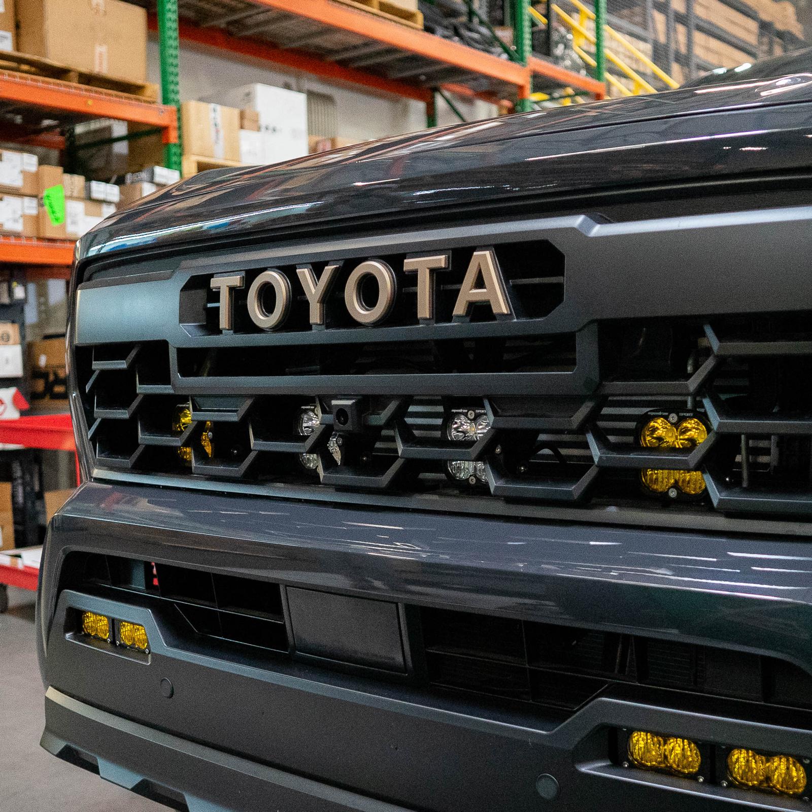 SDHQ Built '24-25 Tacoma Behind The Grille Pod Light Mounting Kit display installed