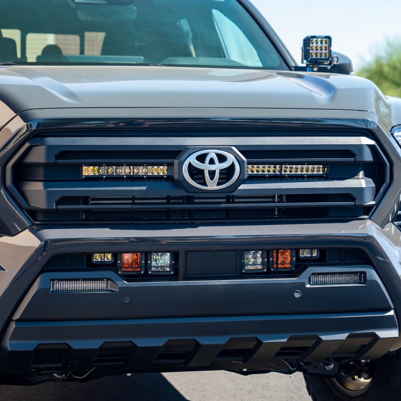 '24 Tacoma SR/SR5 Behind the Grille Light Mounting Kit close-up installed 