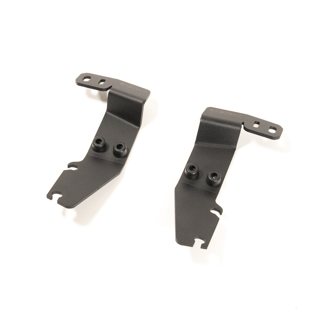 '24+ Tacoma A-Pillar Light Mounts display of included parts 