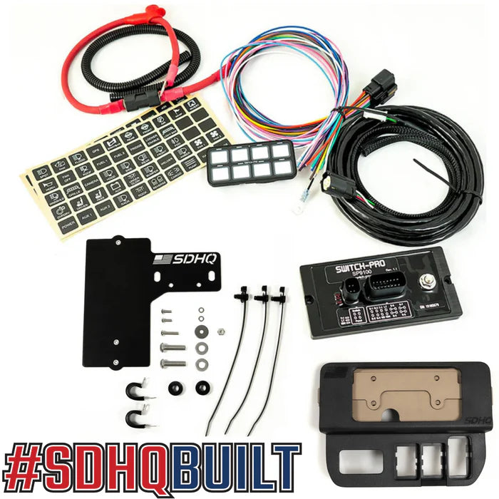 '16-23 Toyota Tacoma SDHQ Built Complete Switch Pros SP-9100 Mounting Kit Display of Included Components - Replacement Switch Panel Keypad Mount 