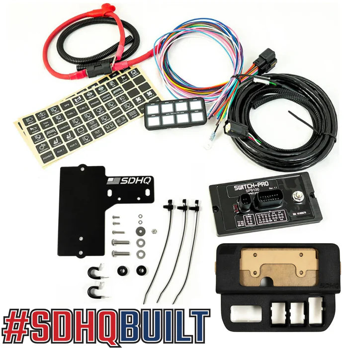 '16-23 Toyota Tacoma SDHQ Built Complete Switch Pros SP-9100 Mounting Kit Display of Included Components - Replacement Switch Panel Keypad Mount 