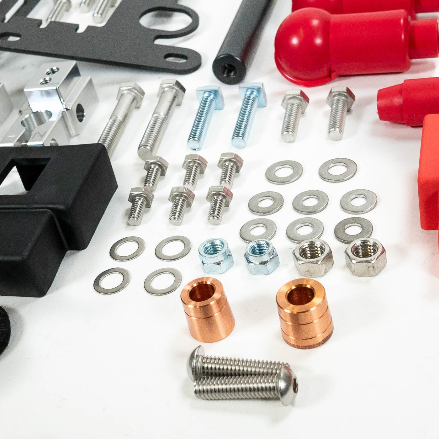 Tacoma SDHQ Built Power Solution Kit display of copper terminals