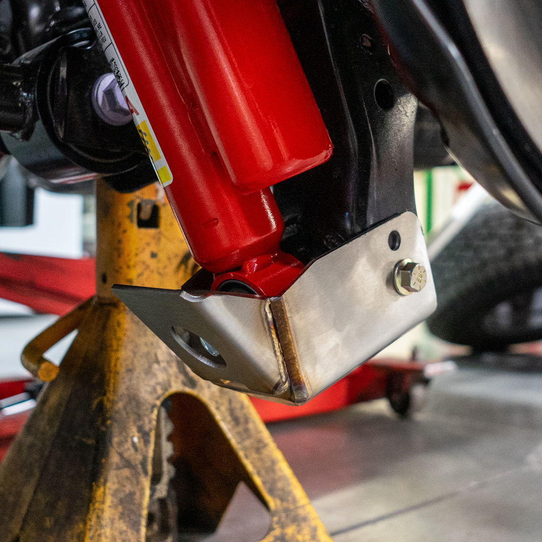 SDHQ Built Toyota Rear Shock Guards display installed 