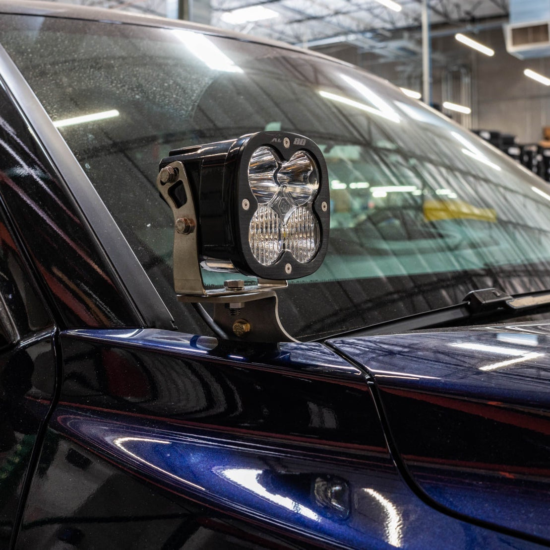 '22-Current Toyota Tundra SDHQ Built A-Pillar Light Mounts Close-up Display installed 