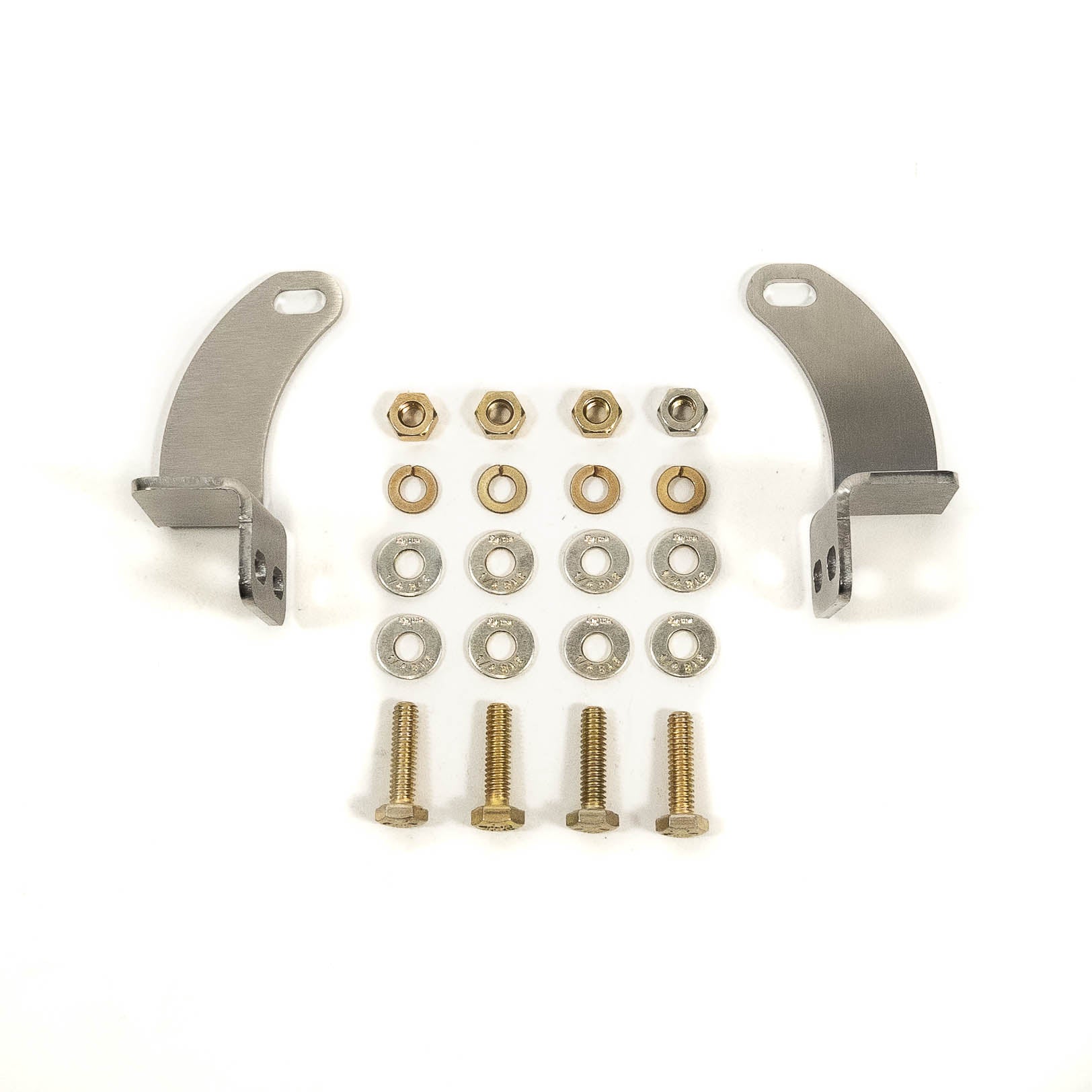 SDHQ Built '22-24 Tundra Hidden Winch Mount 20" Light Bar Mounting Bracket Kit Display of Included Parts and Hardware 