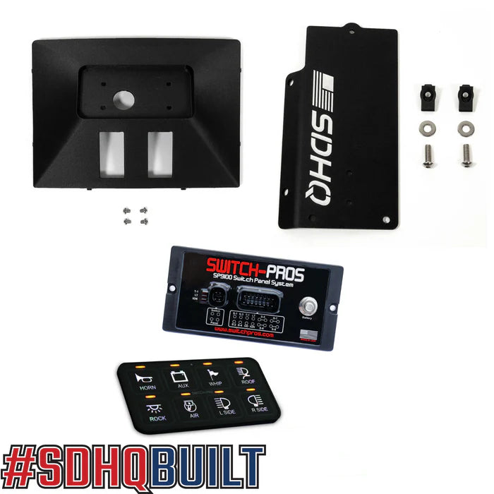 '14-21 Toyota Tundra SDHQ Built Complete SP-9100 Overhead Mounting Kit - Display of Included components - Keypad Mount with Sunroof buttons - without SOS button 