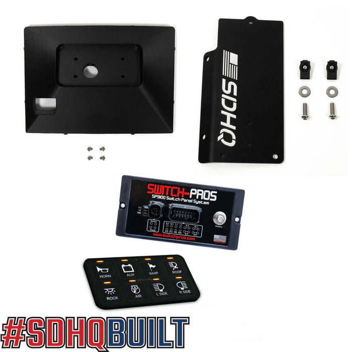 '14-21 Toyota Tundra SDHQ Built Complete SP-9100 Overhead Mounting Kit Display of Included Components - Keypad Mount with SOS button -without Sunroof buttons 