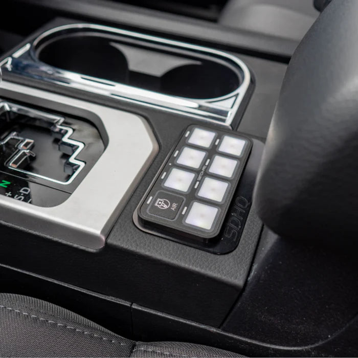'14-21 Toyota Tundra SDHQ Built Complete Switch Pros SP-9100 Mounting Kit Display of Billet Keypad Mount Installed 