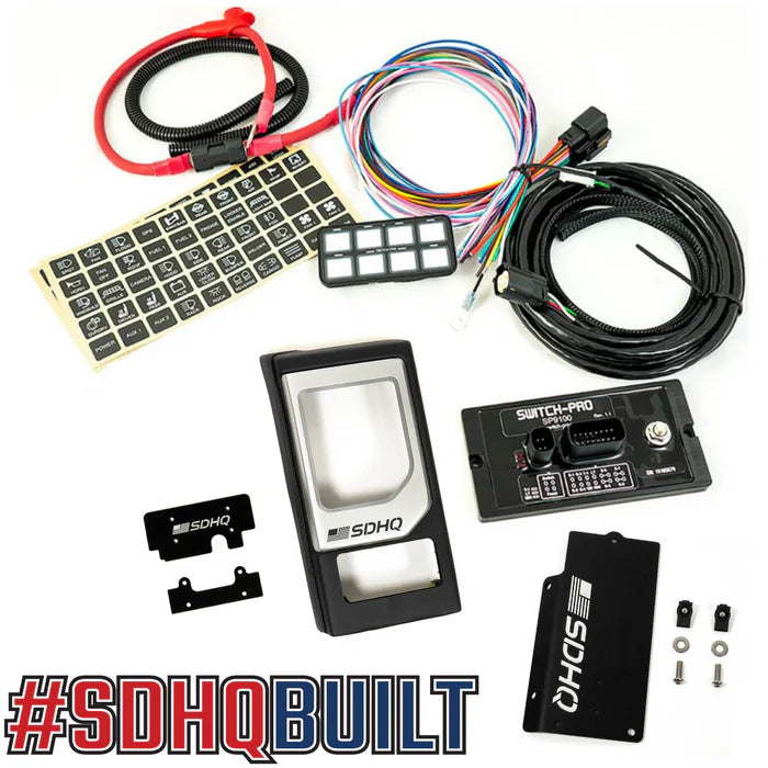 '14-21 Toyota Tundra SDHQ Built Complete Switch Pros SP-9100 Mounting Kit Display of included parts and hardware - Platinum Keypad Mount Edition 