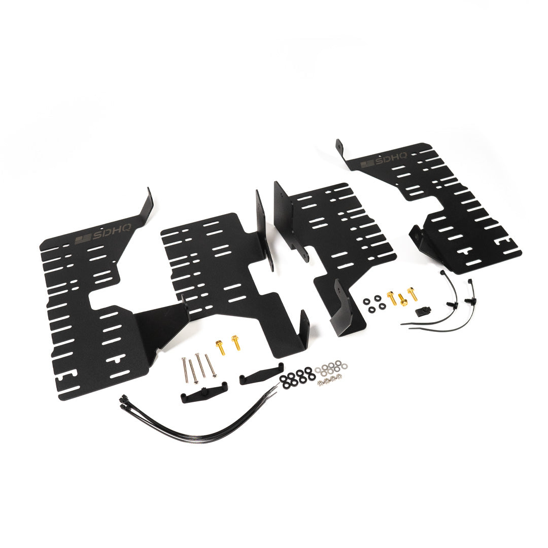 '22-24 Toyota Tundra/Sequoia SDHQ Built Behind the Grille Light Bar Mount Display of Included Parts and Hardware 
