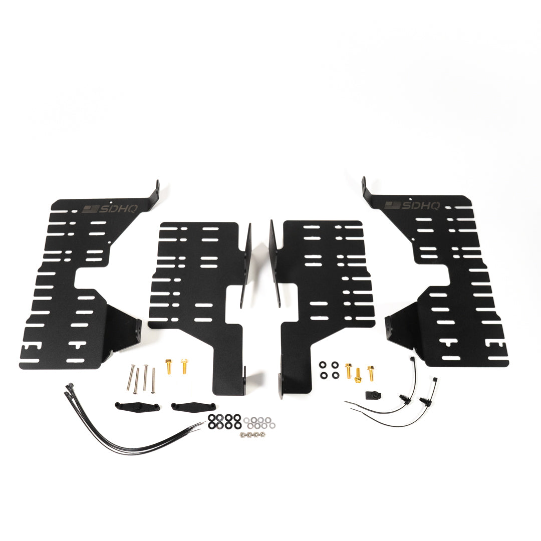 '22-24 Toyota Tundra/Sequoia SDHQ Built Behind the Grille Light Bar Mount Display of Included Parts and Hardware 
