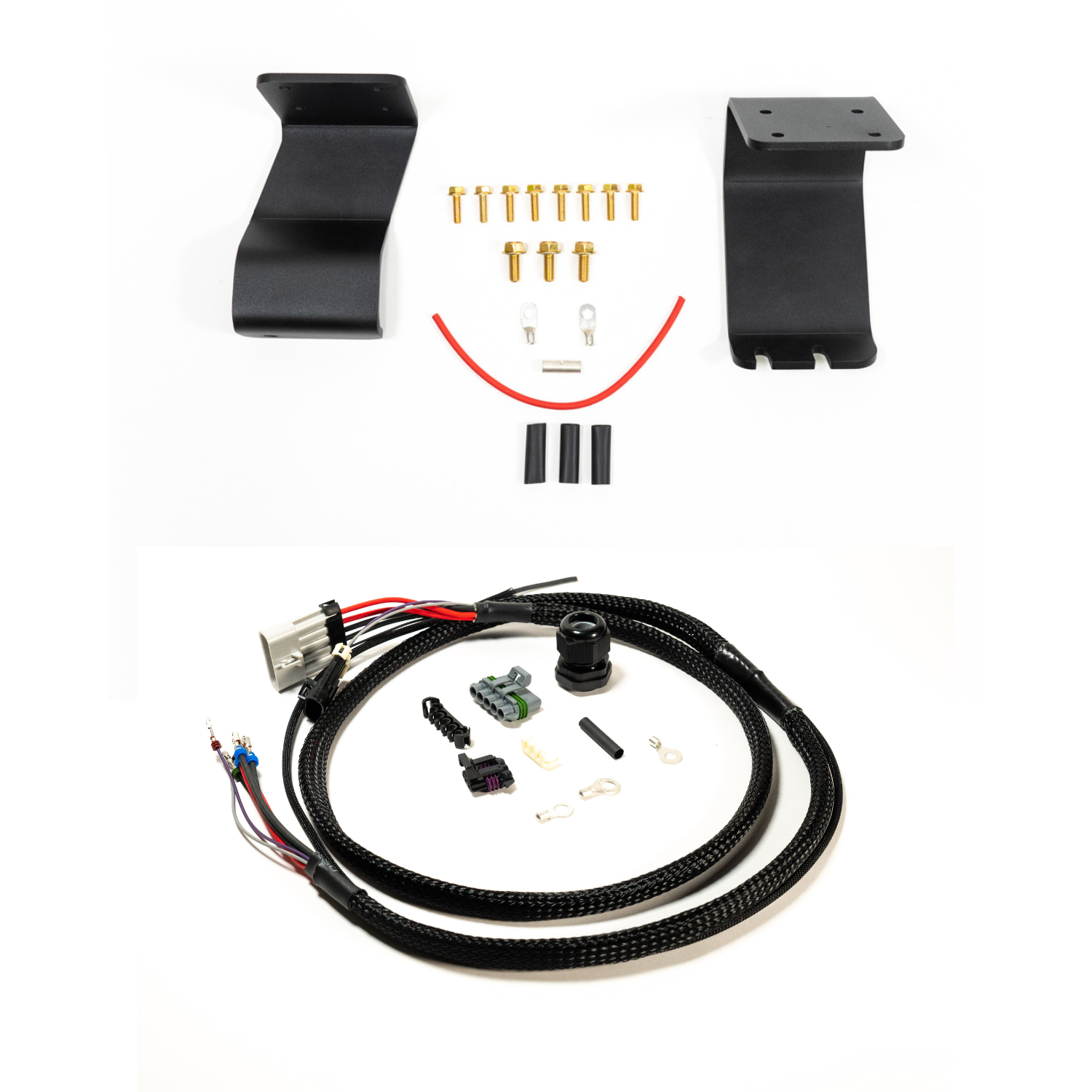 SDHQ Built '22+ Tundra ARB Twin Compressor Mounting Kit Display of included parts 