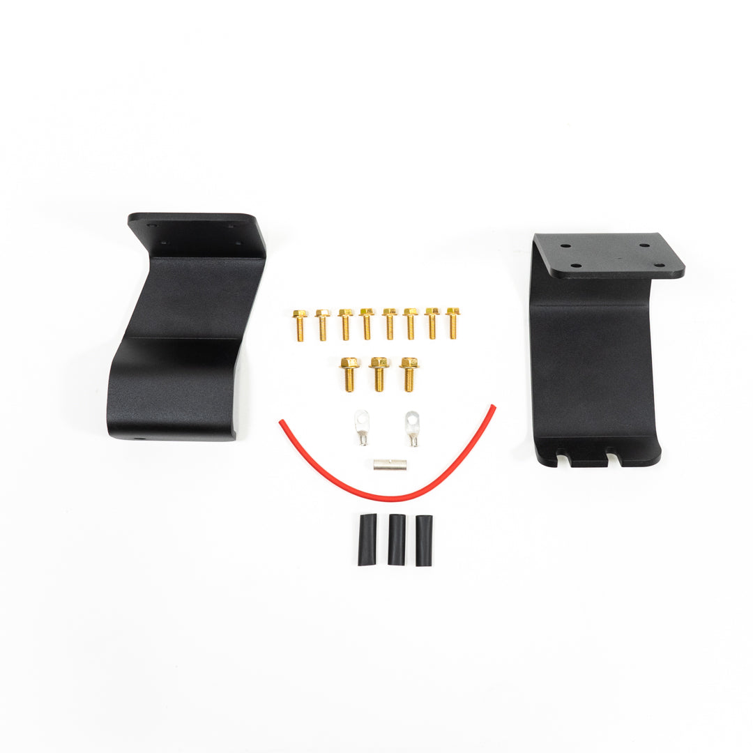 SDHQ Built '23-24 Sequoia ARB Twin Compressor Mounting Kit Display of included parts and hardware