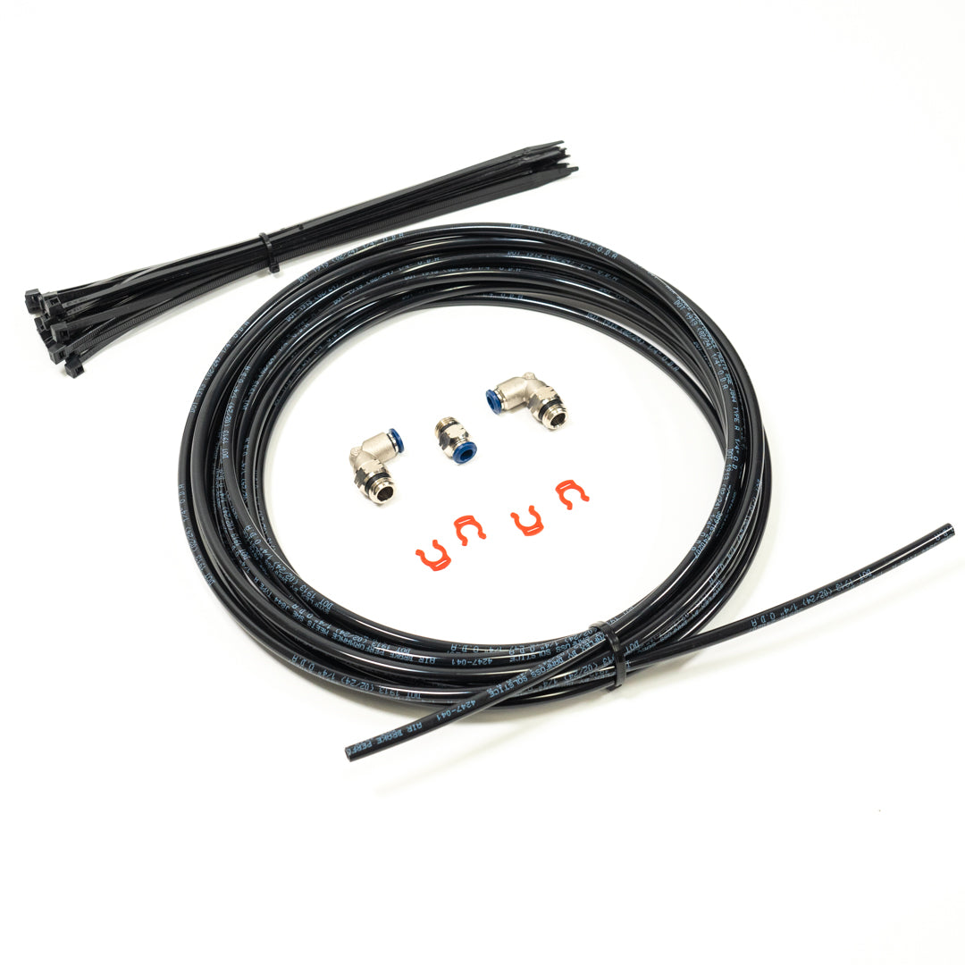 SDHQ Built Universal Air Line Kit display of included parts 