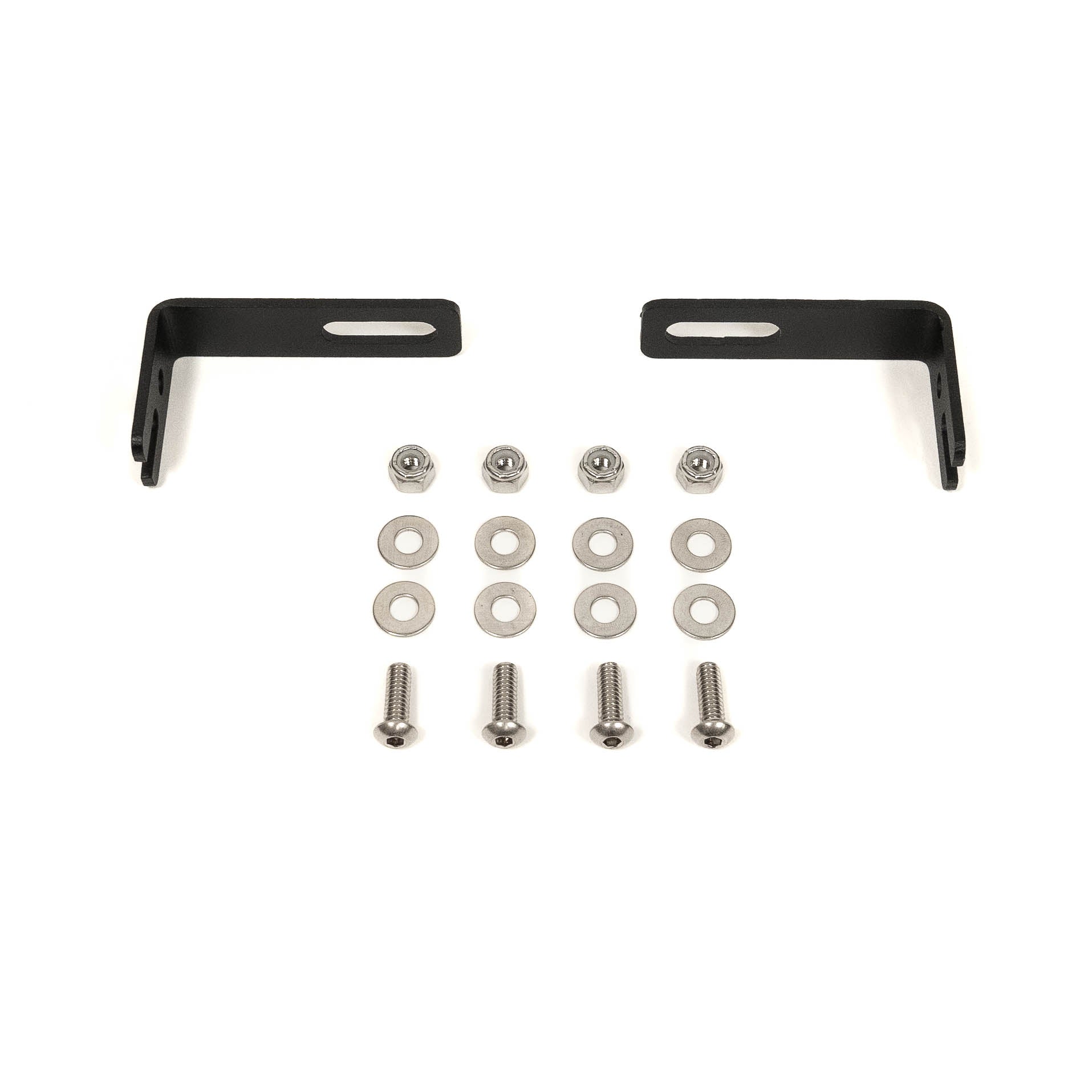 SDHQ Built Universal Behind the Grill S2 Mount display of included parts and hardware 