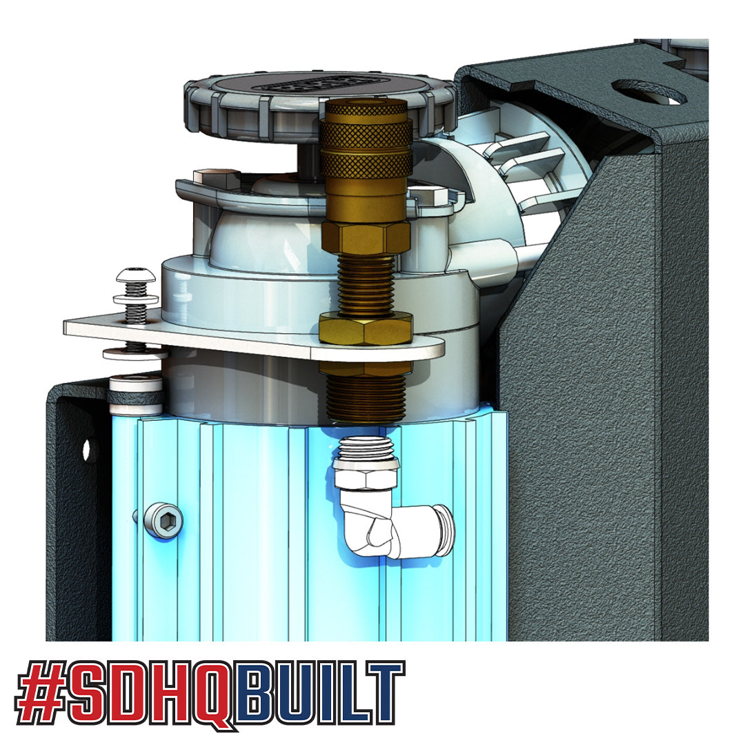 SDHQ Built ARB Compressor Vertical Air Chuck Mount Close-up Design 