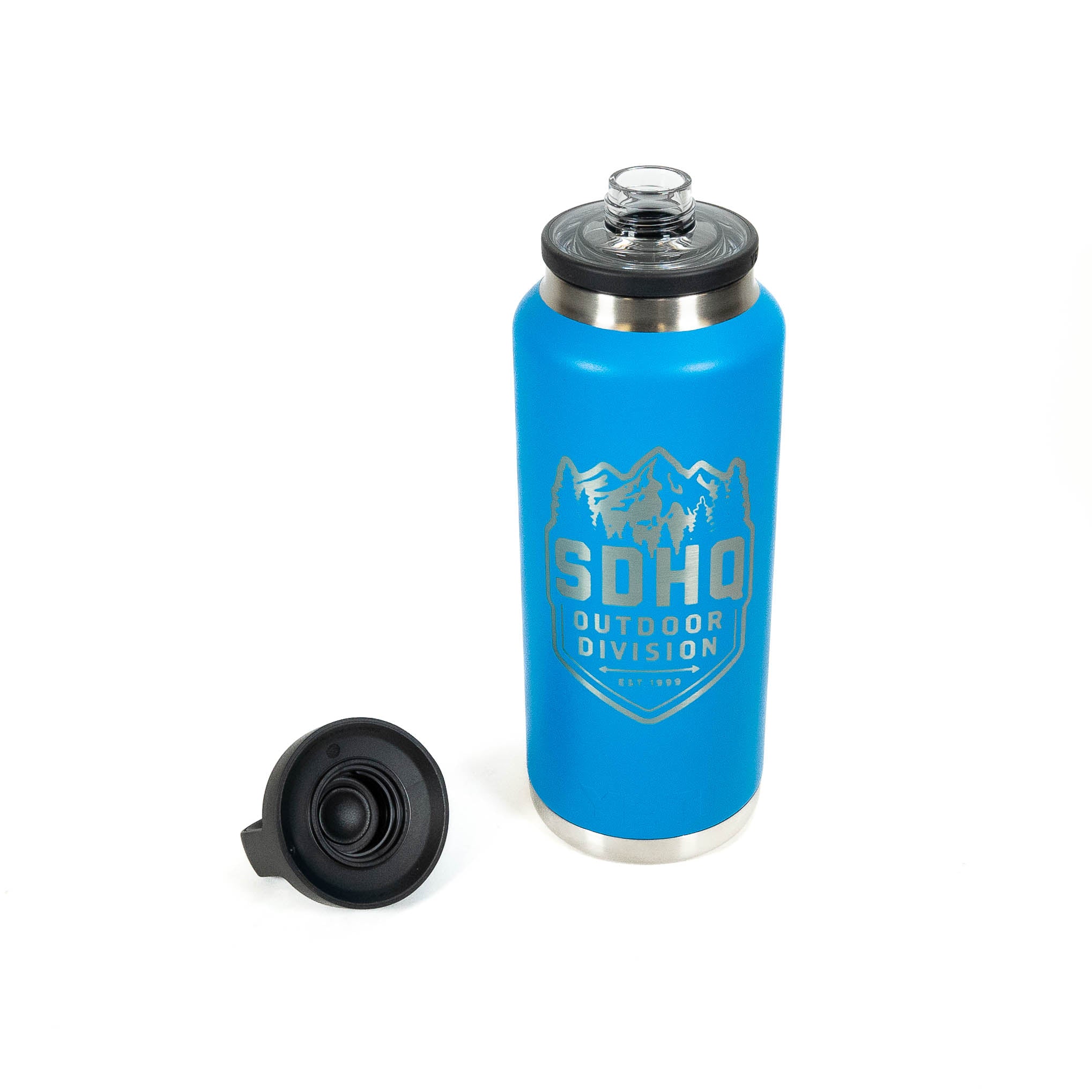 SDHQ Outdoor Division Yeti Rambler 46oz Water Bottle with Chug Cap | Big Wave Blue