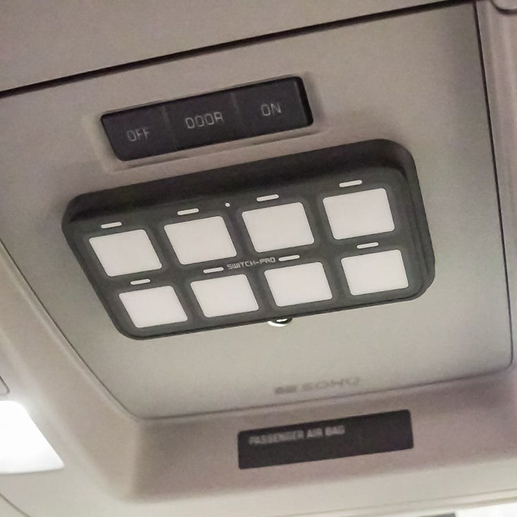 '18-20 Chevy/GMC 2500/3500 SDHQ Built SP-9100 Overhead Keypad Mount installed display 