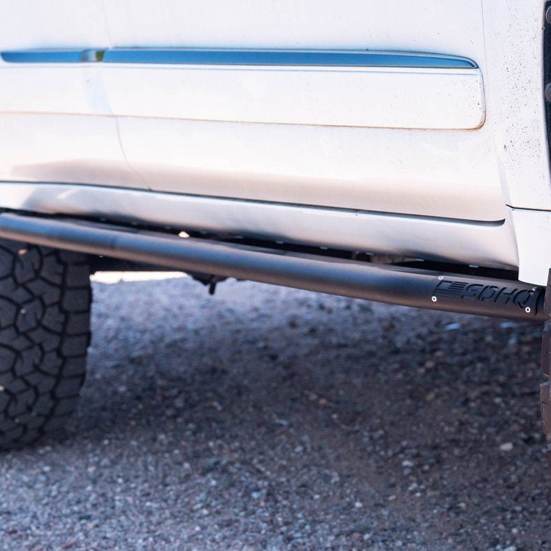 '10-23 Lexus GX460 SDHQ Built Rock Sliders display Close-up Installed 