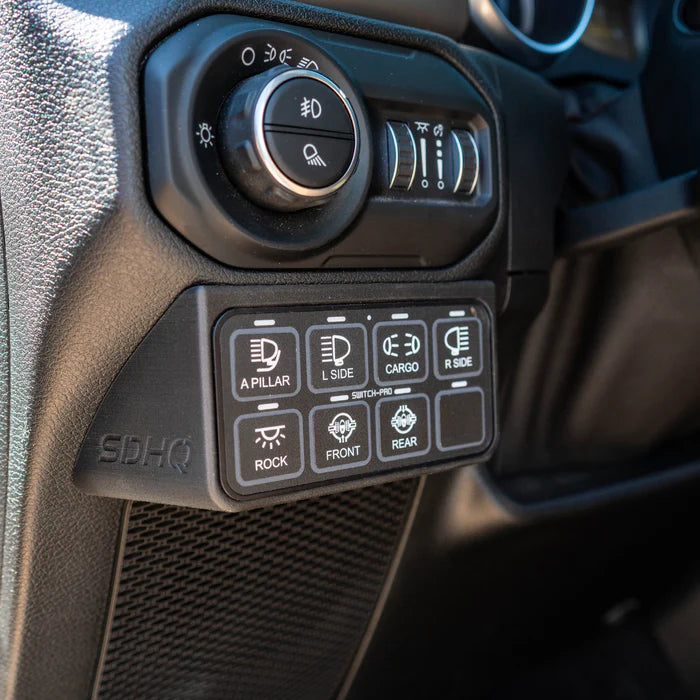 '20-23 Jeep JT EcoDiesel/V8 SDHQ Built Complete Switch-Pros SP-9100 Mounting Kit Installed Keypad mount Display 