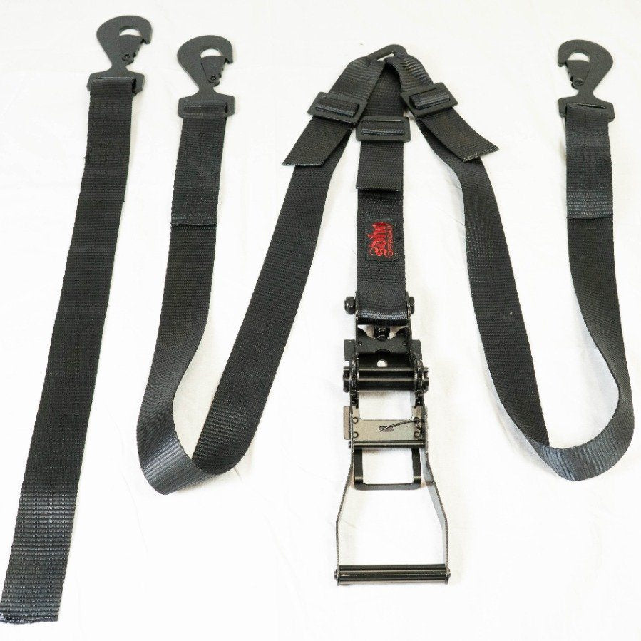 SDHQ 2" 3-Way Adjustable Spare Tire Strap Straps Display 