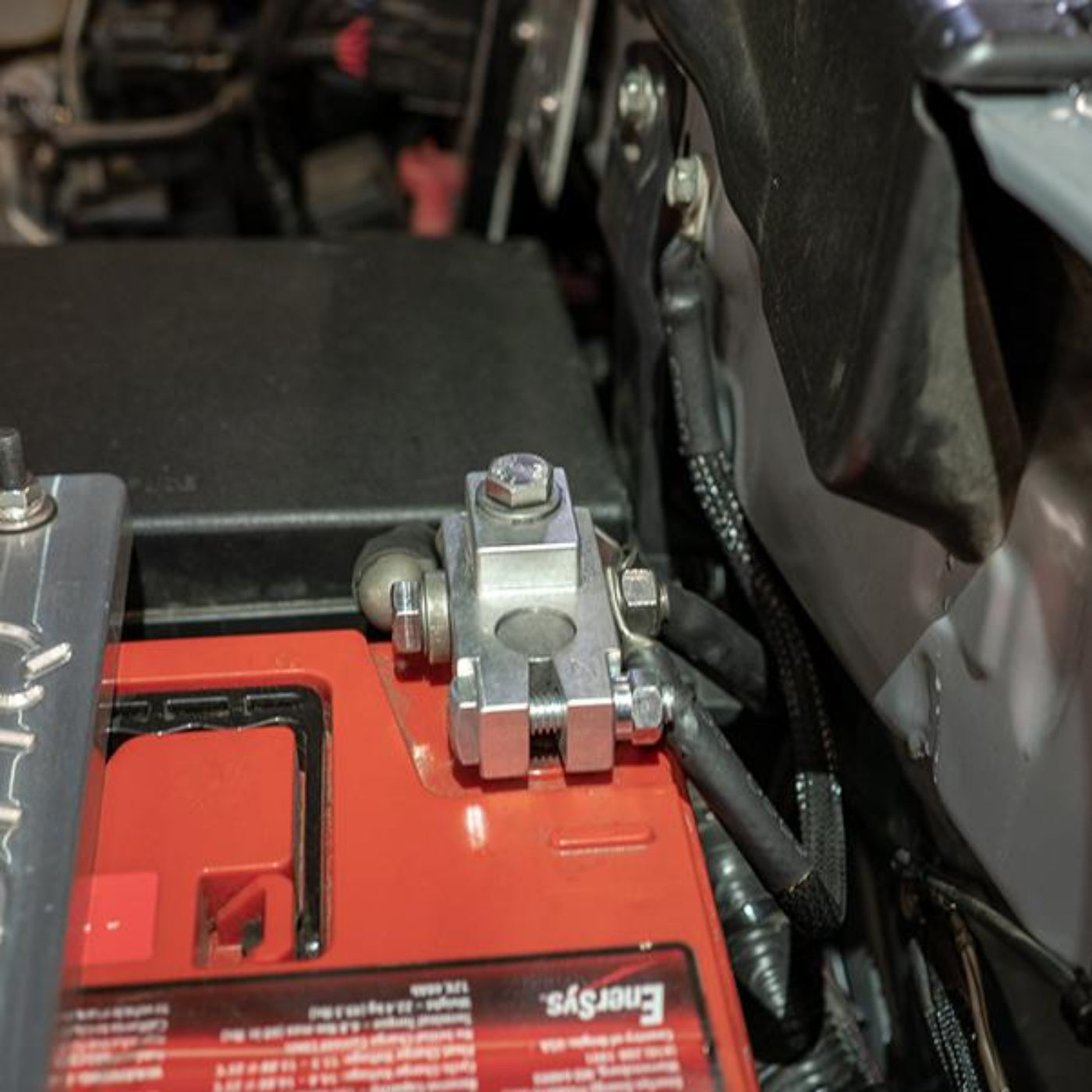 '05-23 Toyota Tacoma Complete Billet Battery Terminal Kit w/ Negative Terminal Wiring Kit Installed Display 