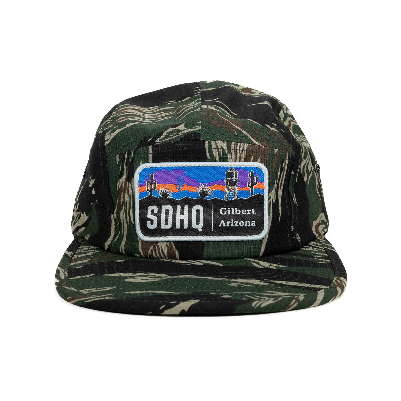 sdhq tiger stripe camo hat display on white background front view